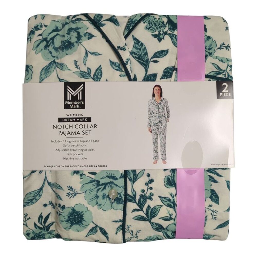 Floral - Member's Mark Women's Dream Mark Classic 2-Piece Notch Collar Pajama Se